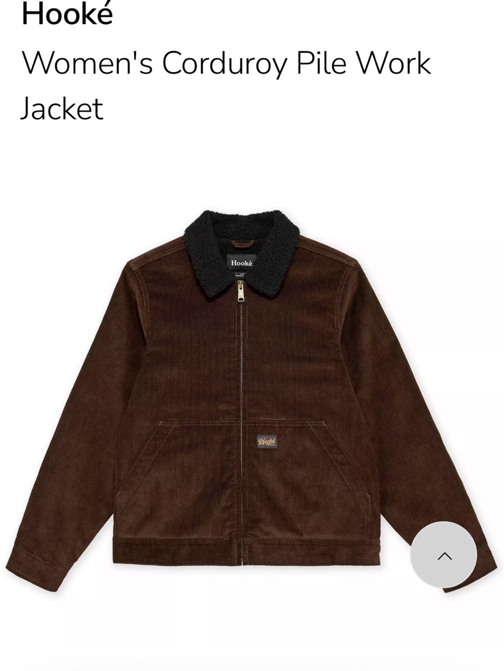 Women's Brown Corduroy Pile Work Jacket